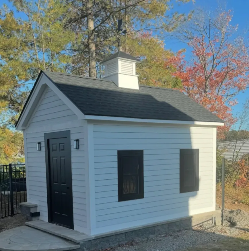 Garden shed, white siding with cupola