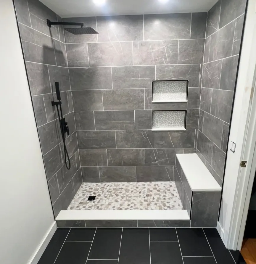 Bathroom space with custom millwork