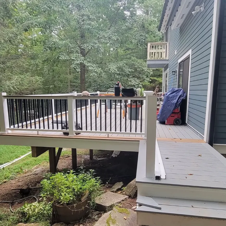 Outdoor deck construction completed