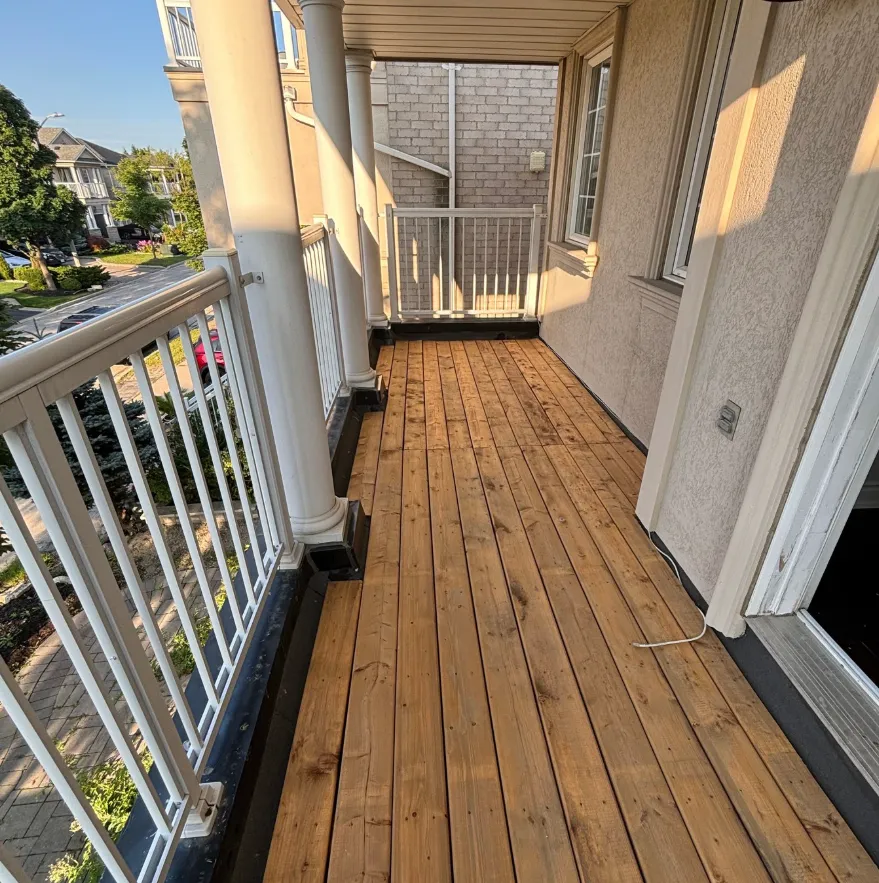 Backyard deck and railing detail