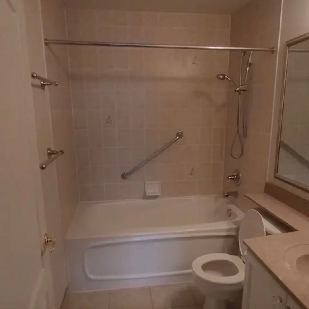 Before: the bathroom stripped back to the structure