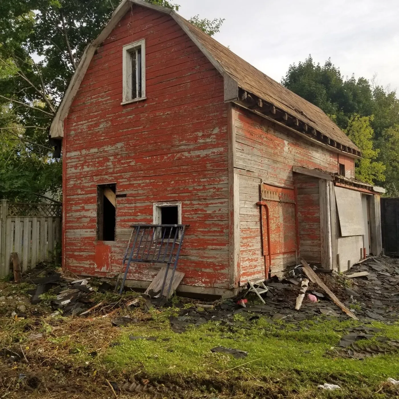 Before: the interior stripped back to the structure