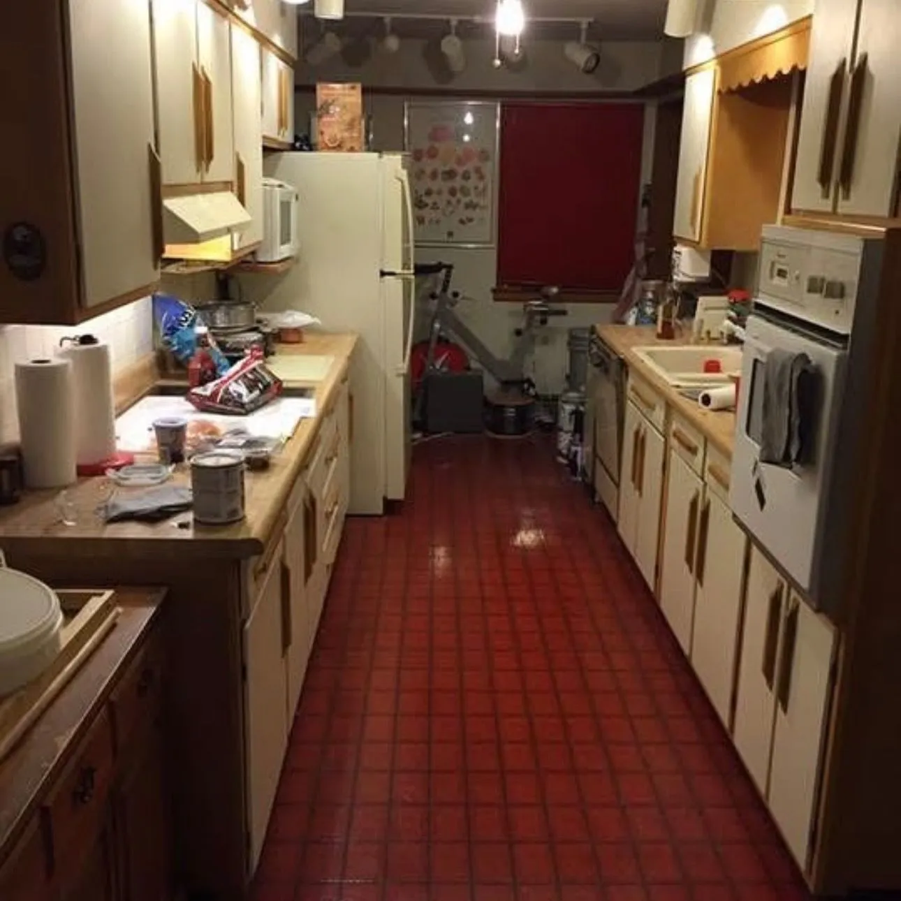 Before: the kitchen stripped back to the structure