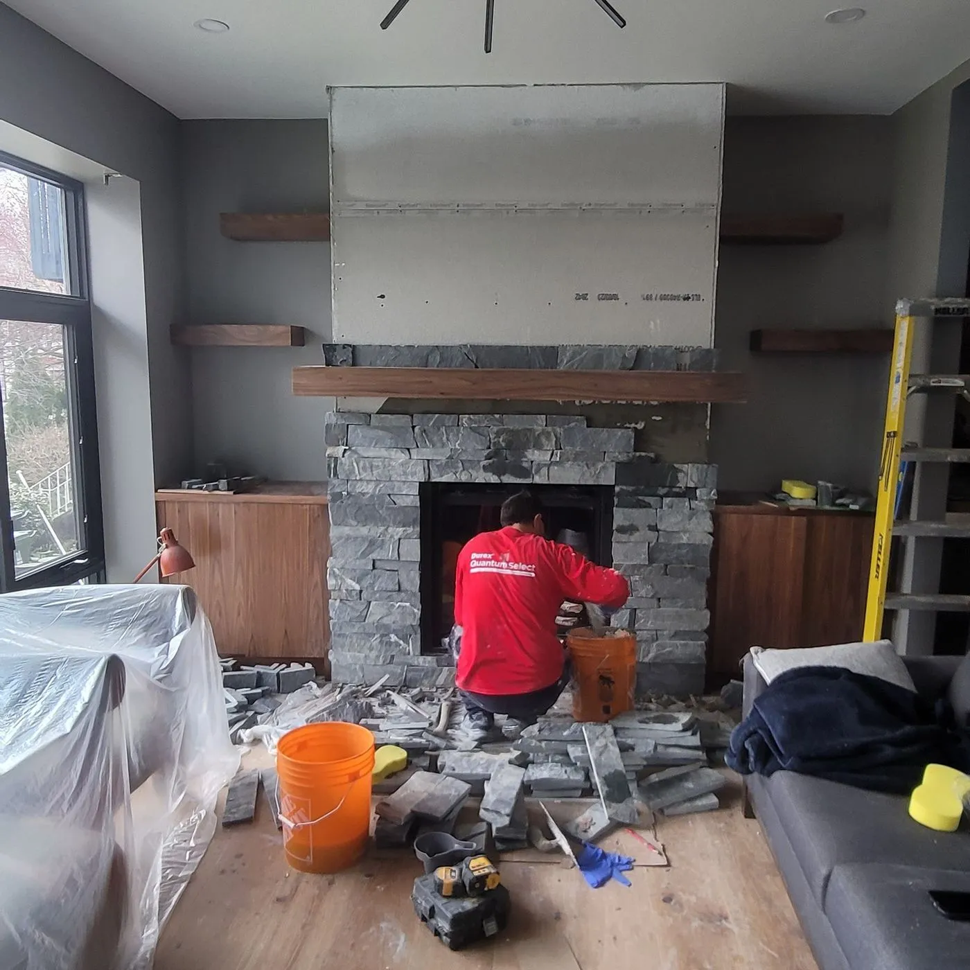 Fireplace project by Zeybek Construction in Ontario