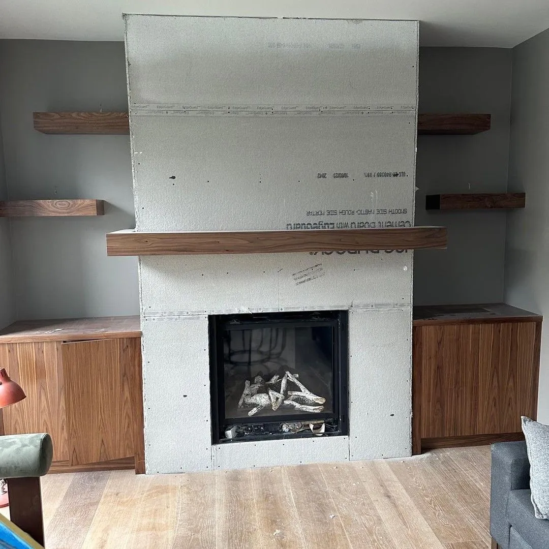 Fireplace project by Zeybek Construction in Ontario