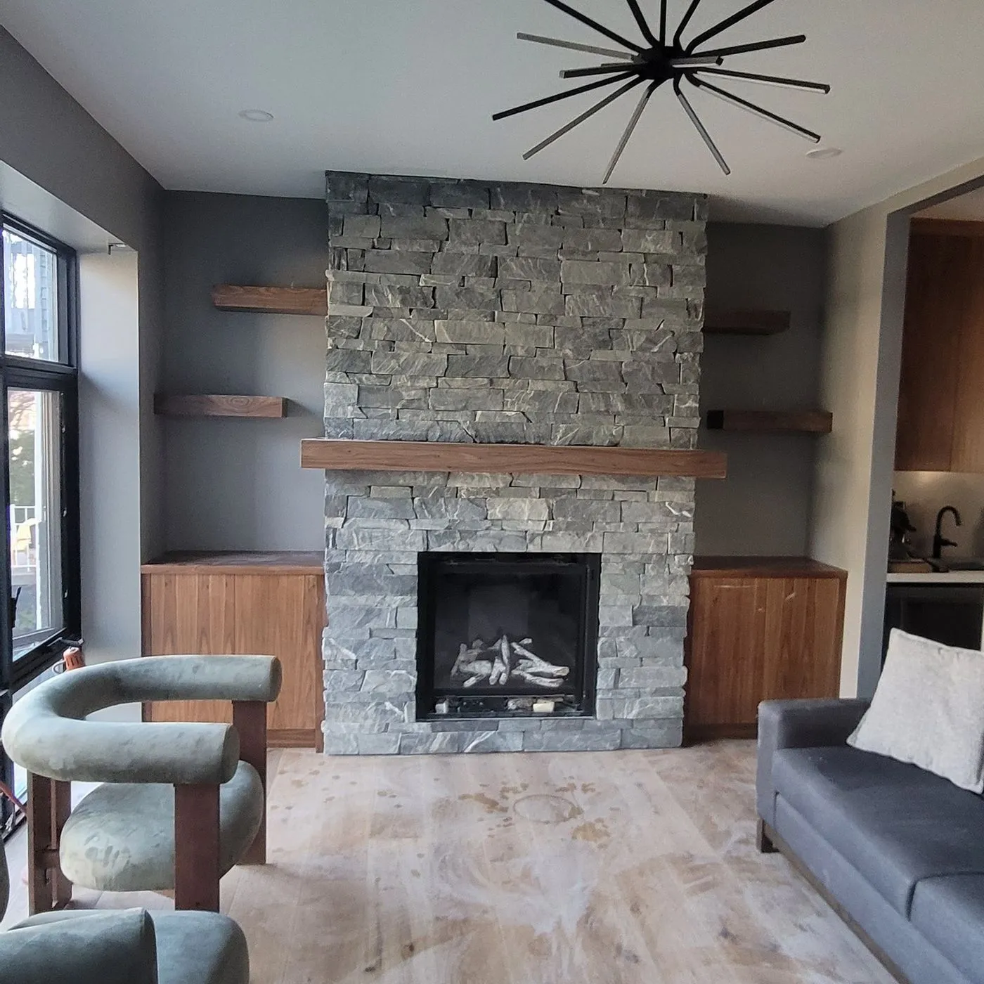 Fireplace project by Zeybek Construction in Ontario