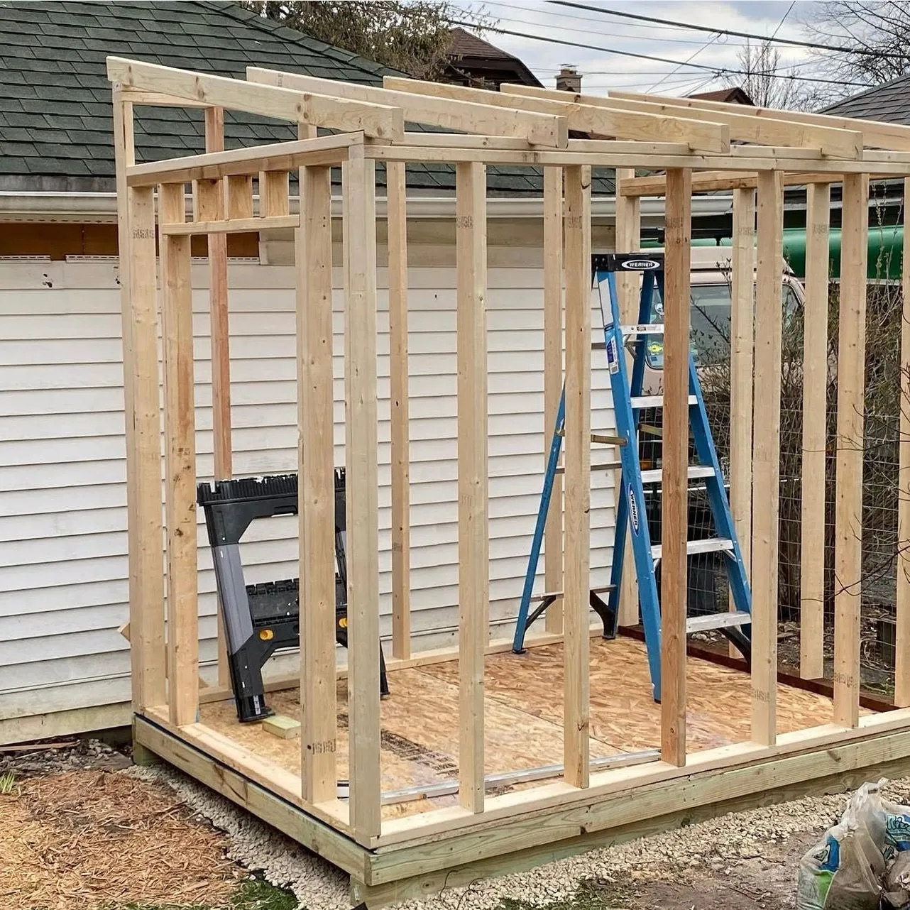 New stud framing on an Ontario garden suite by Zeybek Construction